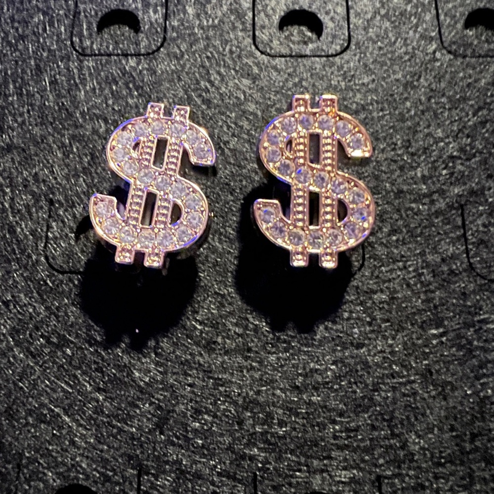 New 16 Pcs Luxury Rhinestone Butterfly Dollar Sign Lips Croc Charms Set - Picture 8 of 10